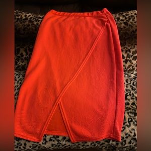Orange “peekaboo” skirt